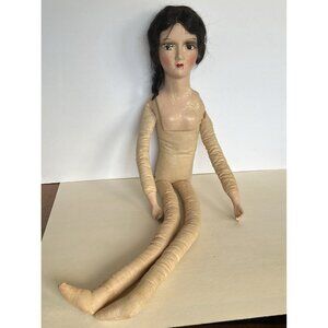 Boudoir Composition Cloth Bed Deco Doll Eyelashes Patent Golden Shoes 30"